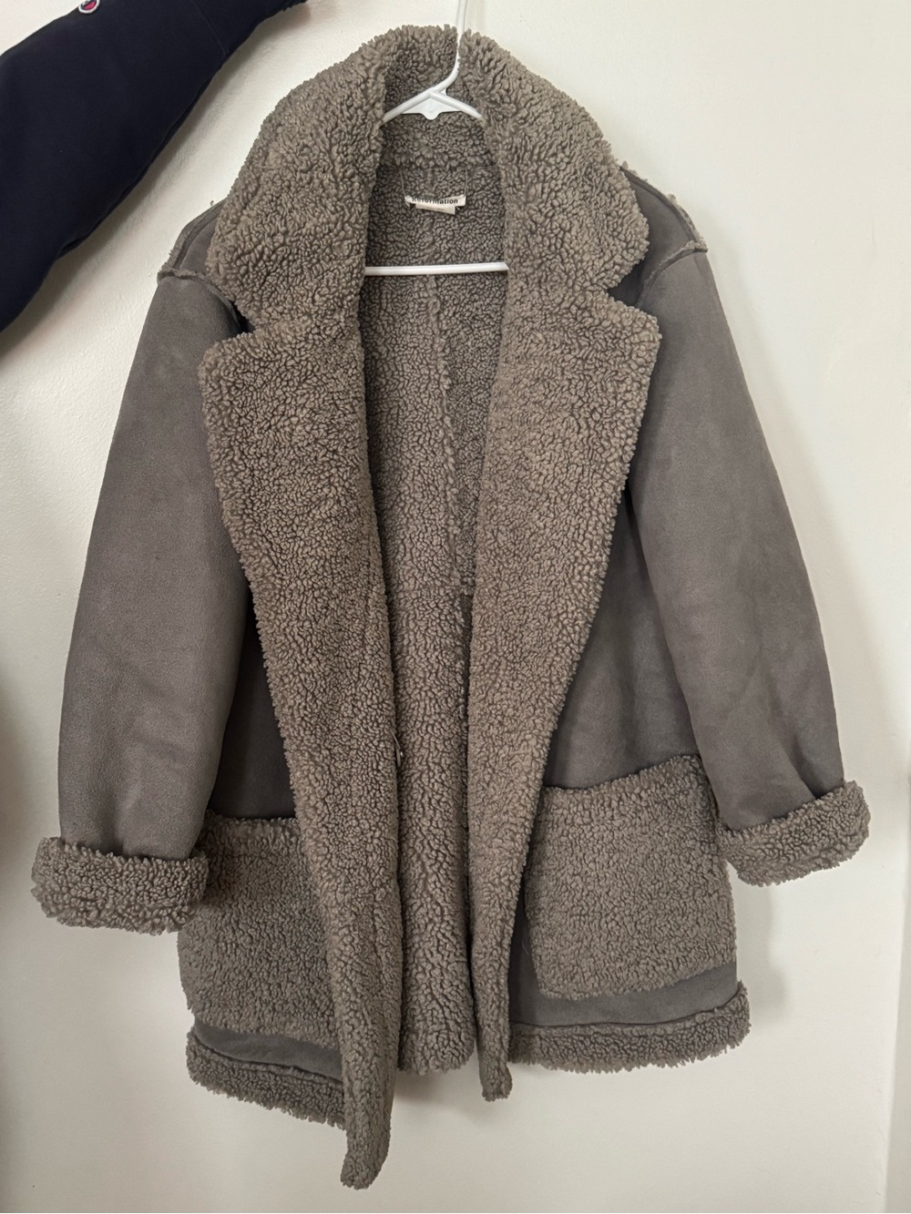 Reformation Teddy Shearling-Style Coat in Gray Size XS
